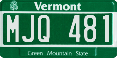 VT license plate MJQ481