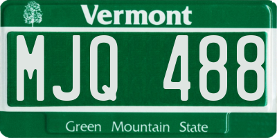 VT license plate MJQ488