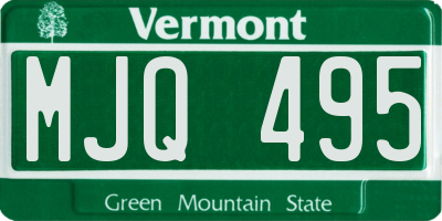 VT license plate MJQ495