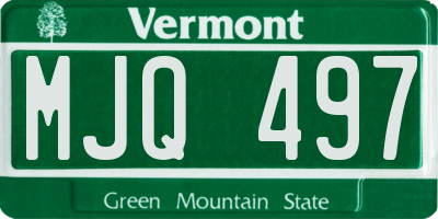 VT license plate MJQ497