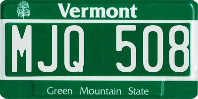 VT license plate MJQ508