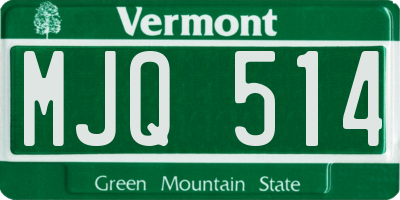 VT license plate MJQ514