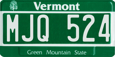VT license plate MJQ524