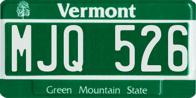 VT license plate MJQ526