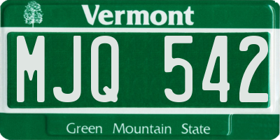 VT license plate MJQ542