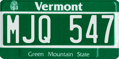 VT license plate MJQ547