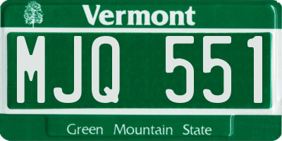 VT license plate MJQ551