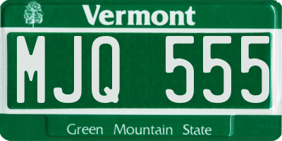 VT license plate MJQ555