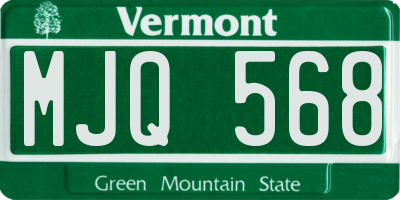 VT license plate MJQ568