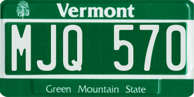VT license plate MJQ570