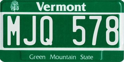VT license plate MJQ578