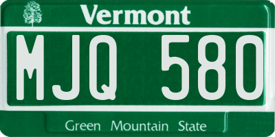 VT license plate MJQ580