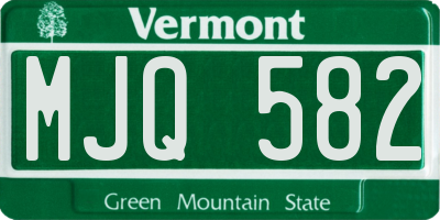 VT license plate MJQ582