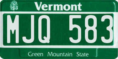 VT license plate MJQ583