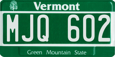 VT license plate MJQ602
