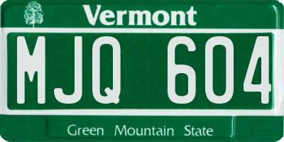 VT license plate MJQ604