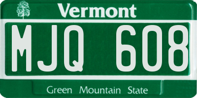 VT license plate MJQ608