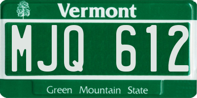 VT license plate MJQ612