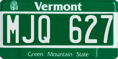 VT license plate MJQ627