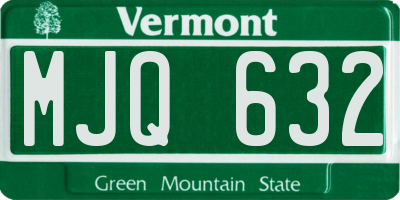VT license plate MJQ632