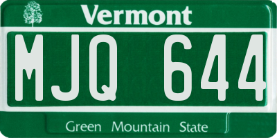 VT license plate MJQ644