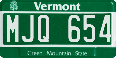 VT license plate MJQ654