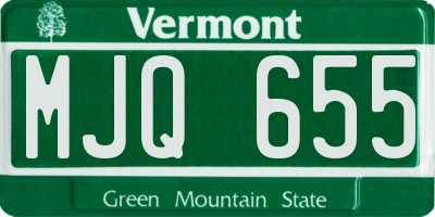VT license plate MJQ655