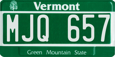 VT license plate MJQ657