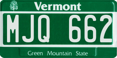 VT license plate MJQ662
