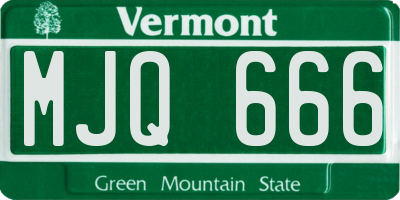 VT license plate MJQ666