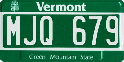 VT license plate MJQ679