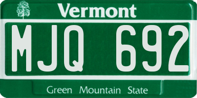 VT license plate MJQ692