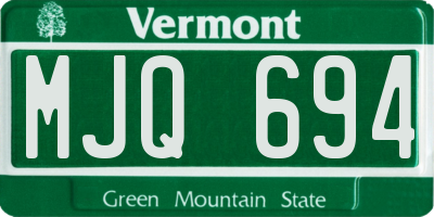 VT license plate MJQ694