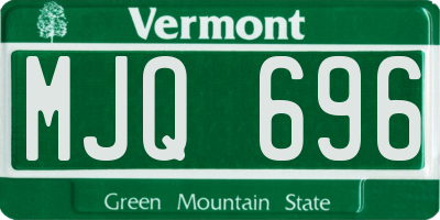 VT license plate MJQ696