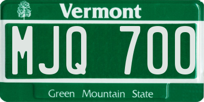 VT license plate MJQ700