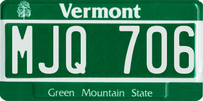 VT license plate MJQ706