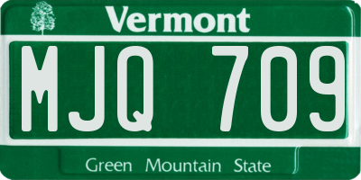 VT license plate MJQ709