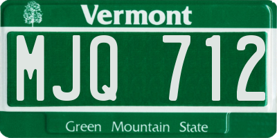 VT license plate MJQ712