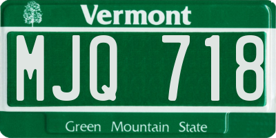 VT license plate MJQ718
