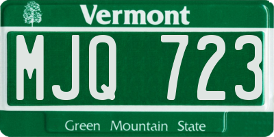 VT license plate MJQ723