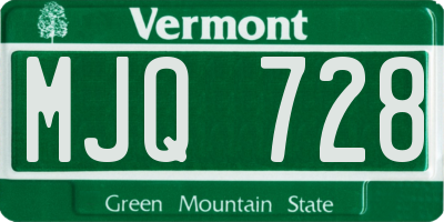 VT license plate MJQ728