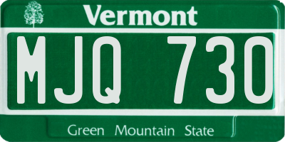 VT license plate MJQ730