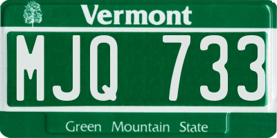 VT license plate MJQ733