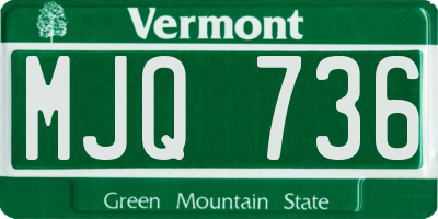 VT license plate MJQ736