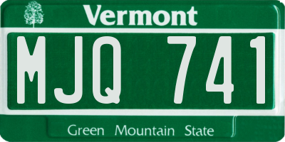 VT license plate MJQ741