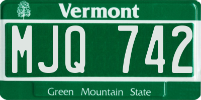 VT license plate MJQ742