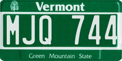 VT license plate MJQ744