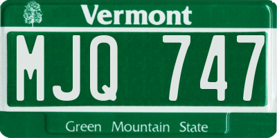 VT license plate MJQ747