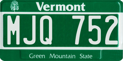 VT license plate MJQ752