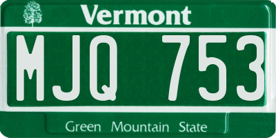 VT license plate MJQ753
